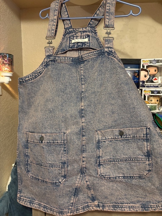 Free People Dresses & Skirts - Free People Pink Dreams Wash Denim Overall Dress